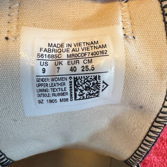 Converse All Star Womens Size 9 Black Leather with Silver Metal Studs - Picture 12 of 13